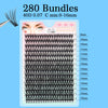 A display of 280 bundles of 40D 0.07 C mix eyelash extensions in various lengths from 9mm to 16mm.