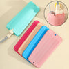 A collection of heat resistant silicone mats in various colors, including pink, blue, and peach, shown next to a pink silicon