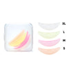 A set of eyelash curlers and lifting tools in various pastel colors labeled XL, L, M, and S.