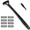 Afeitadora manual plegable para hombre de afeitar con múltiples accesorios de cuchillas.