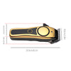 A professional LCD hair clipper set in gold and black with specified dimensions.