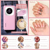 Images avant et après montrant l'utilisation d'une ponceuse électrique portable pour la forme et les soins des ongles.