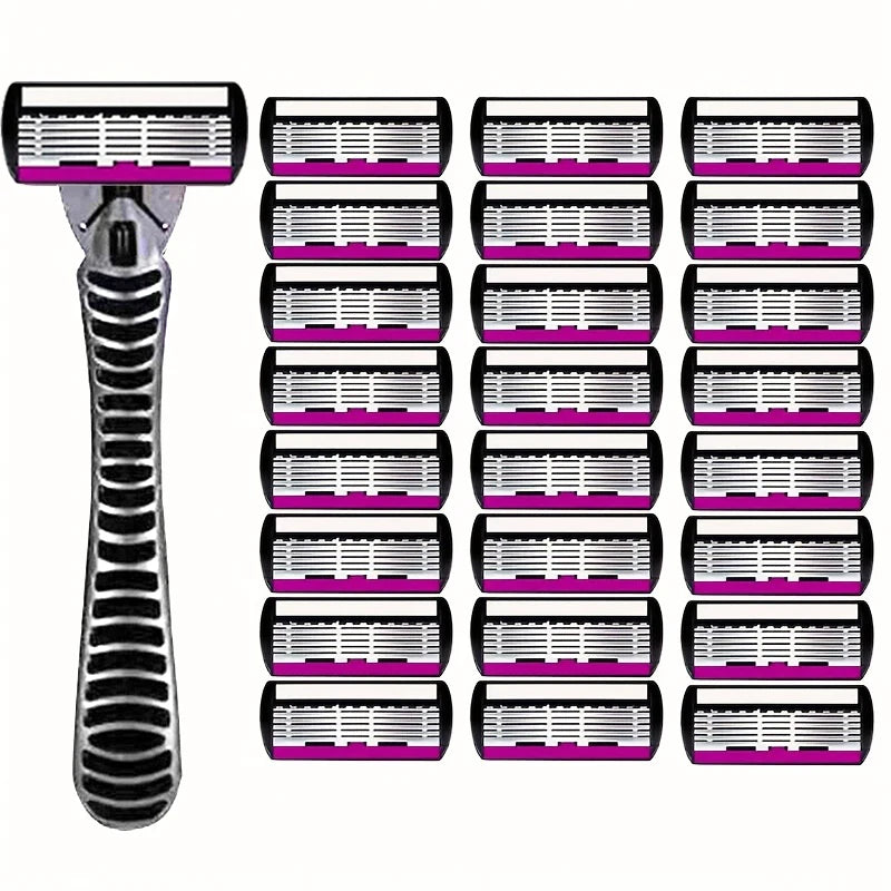 Navaja de seguridad multi-cuchilla de precisión con múltiples cuchillas intercambiables en rejilla.