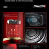 A set of mini clear razors and accessories shown with text highlighting six new technologies for high-efficiency shaving.