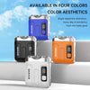 Four colored mini electric smart shavers displayed in various shades of blue, black, orange, and white.
