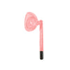 A pink high frequency facial electrotherapy wand with a rounded head and a long, slender handle.