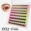 A box of ZE12 mixed length eyelash extensions showing various lengths from 10 to 16mm.
