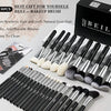 A box of 30 pieces of Beili professional makeup brushes with synthetic and goat hair bristles displayed on a white background