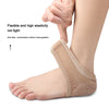 Close-up of a person's foot wearing beige silicone heel protectors for pain relief