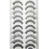 A display of natural 3D mink false eyelashes in various styles and lengths.