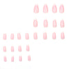 A collection of 120 press-on nails in a glossy pink almond shape set.