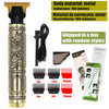 A professional electric hair clipper and beard trimmer with various attachments and blades.