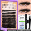 DIY Groinneya lashes kit featuring upper and bottom lashes with bond and tweezers