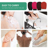 Exfoliating body scrubbing gloves being used for dead skin removal on the body and feet.