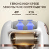 Close-up of a white electric foot grinder motor with a visible copper shaft and high-speed operation.
