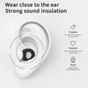 Gros plan d'un bouchon d'oreille en silicone blanc, montrant des caractéristiques d'isolation sonore et de confort.