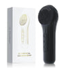 A black sonic waterproof facial cleansing brush is shown next to its white packaging box.