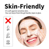 A woman is applying a white, skin-friendly gel or glue product to her face for a wig grip headband.
