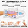 A hand massager featuring smart airbags for wrist, finger, palm, and hand relief.