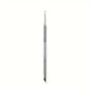 A professional stainless steel cuticle pusher with a slender, pointed design.