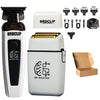 A set of BRDCLIP professional brushless hair trimmers and various attachments for grooming.