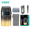 A VGR Voyager professional cordless hair trimmer set including the trimmer, charger, and accessories.