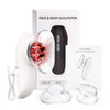 A white and black EMS fat cellulite massager device with accessories shown on a box.