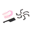 A set of pink ergonomic nose lifting and shaping clips and a black clip.