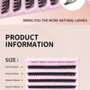 A display of 10 rows of individual mink false eyelashes in various lengths and thicknesses.