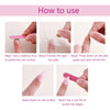 Instructions for using leopard print French tip press-on nails with 3D gold pearl design