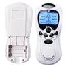 A white digital therapy machine for muscle stimulation and deep relaxation with various modes displayed on the control panel.