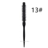 A black professional curly round hair comb with elastic teeth labeled 13#