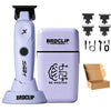 A purple BRDCLIP professional hair trimmer set including the device, attachments, and packaging box.