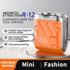 Orange portable mini electric shaver with magnetic attraction features for cool shaving
