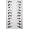 A display of natural 3D mink false eyelashes arranged in rows.