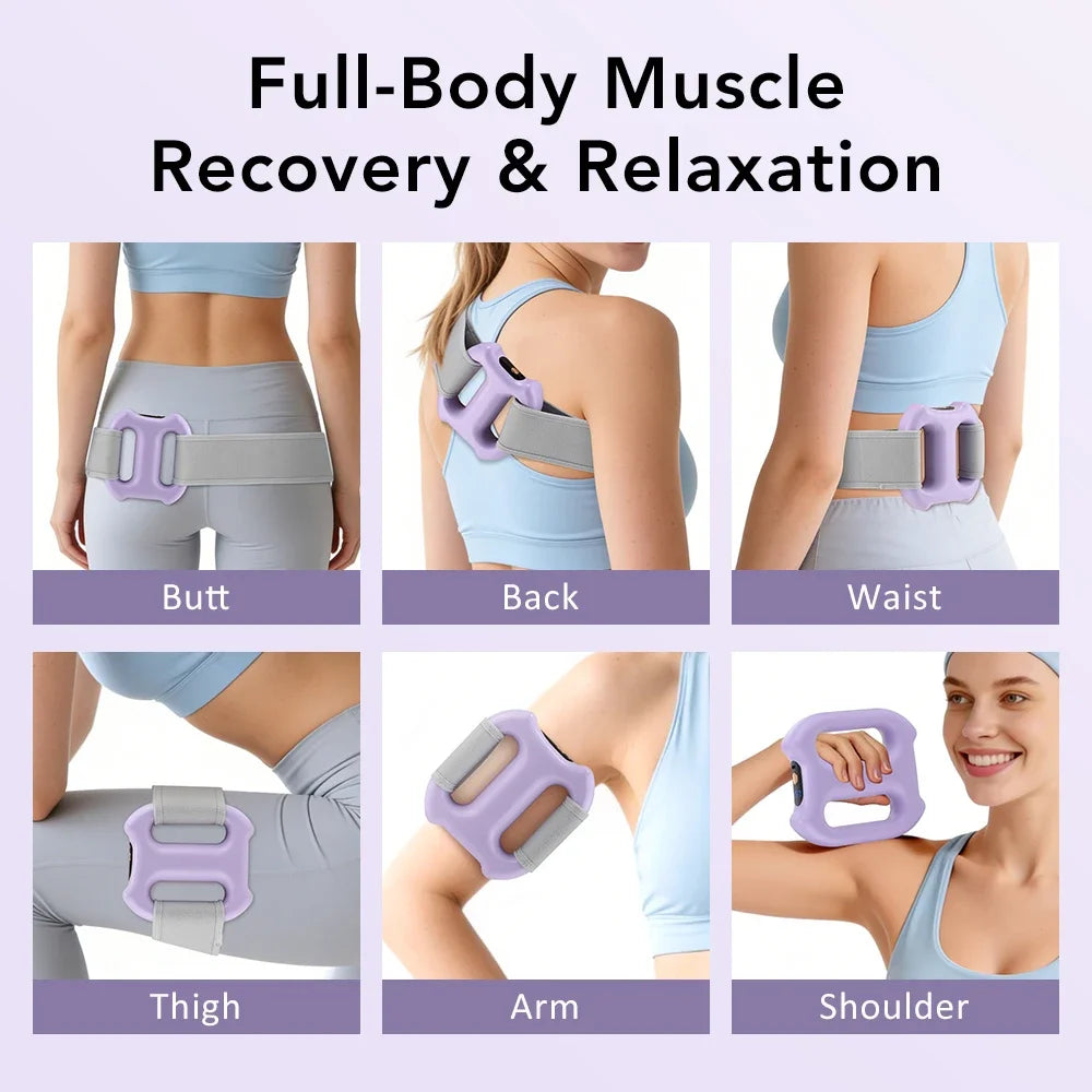 A collection of purple and light blue body massage rings for full-body muscle recovery and relaxation.