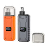 A portable electric nose hair trimmer in orange and gray with a clear protective cover.