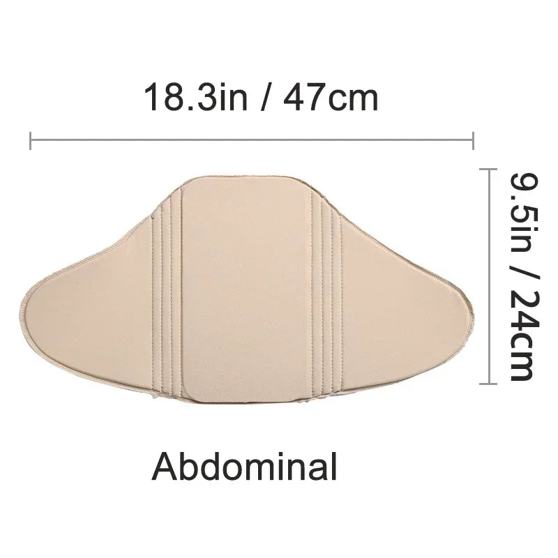 Tan abdominal compression support board measuring 18.3 inches long and 9.5 inches thick.