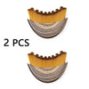 Two wooden lymphatic contour face brushes with golden and natural wood tones