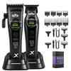 Black professional rotary hair clipper trimmer with various attachments and a box.