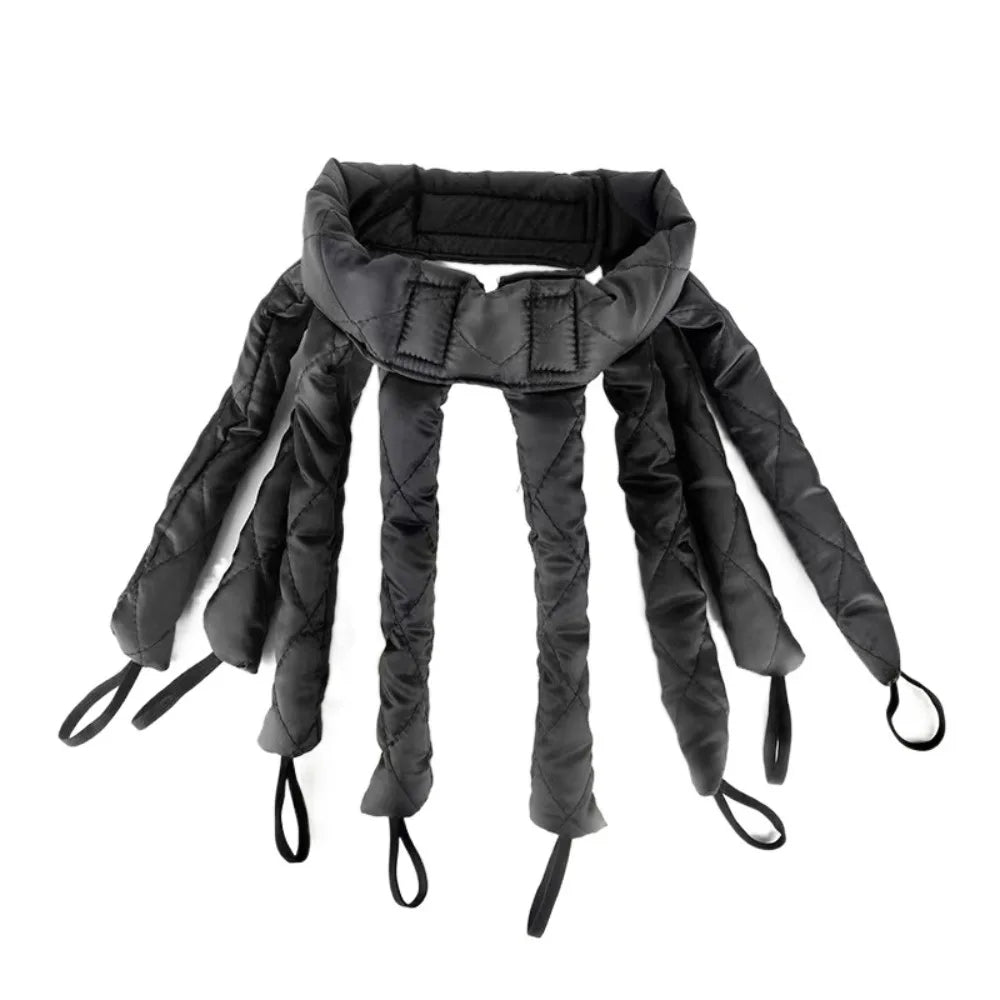 Black removable heatless hair curlers for overnight styling