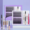 Kit de pose d'extensions de cils DIY comprenant des clusters individuels, de la colle et des outils pour des cils à volume na