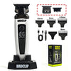 A BRDCLIP brushless rotary hair trimmer kit with various attachments shown on a white and black base.