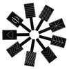 A set of six black cat eye nail magnet wands arranged radially.