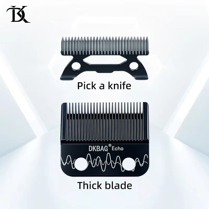 Set DKBAG Echo Keramik-Haarschneiderklingen, zeigt eine Pick und eine dicke Klinge.