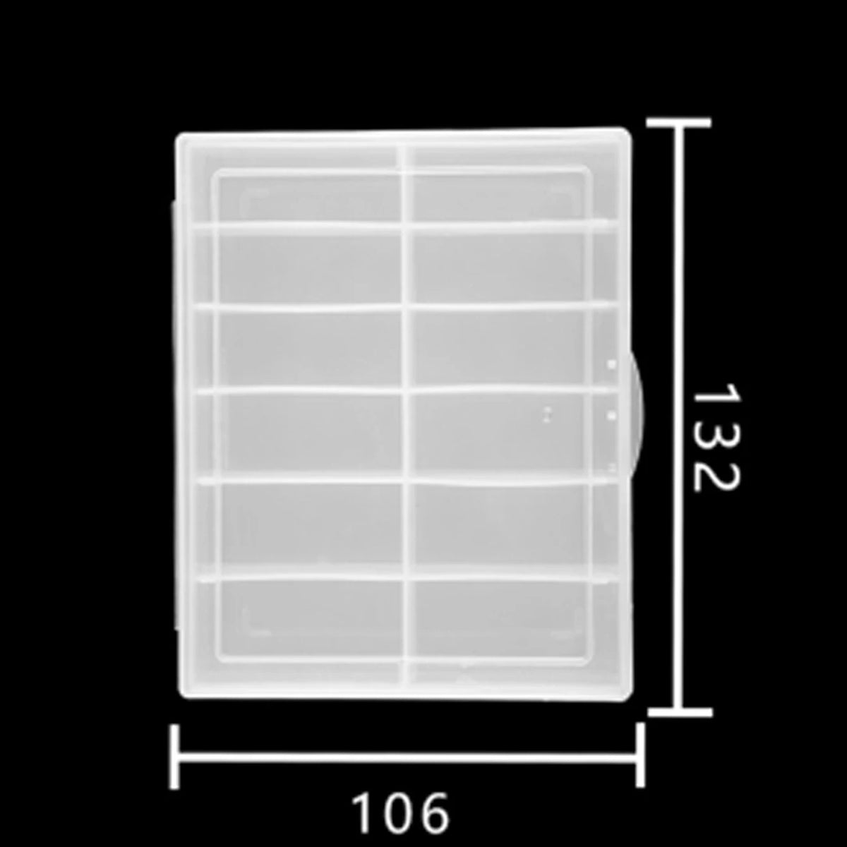 A clear plastic tray containing a set of reusable press-on acrylic false nails.