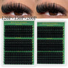 A set of DIY eyelash clusters in various densities and lengths for lash extension