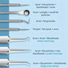 Set aus Edelstahl-Gesichtspflegewerkzeugen zur Entfernung von Akne und Bleistift