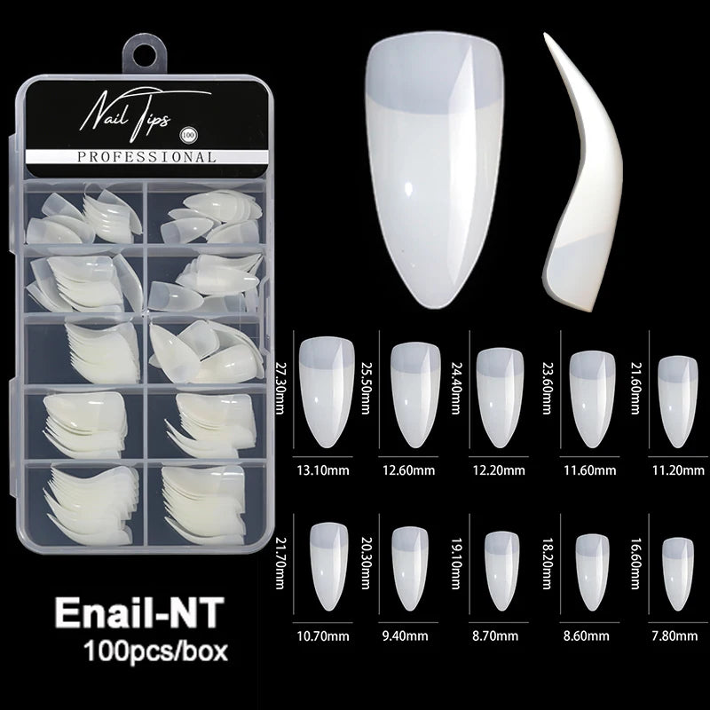 Boîte de 100 tips de ongles blancs professionnels pour ongles acryliques