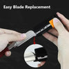 Hands demonstrate easy blade replacement on a black razor, showing the mechanism for professional stainless steel razor blade
